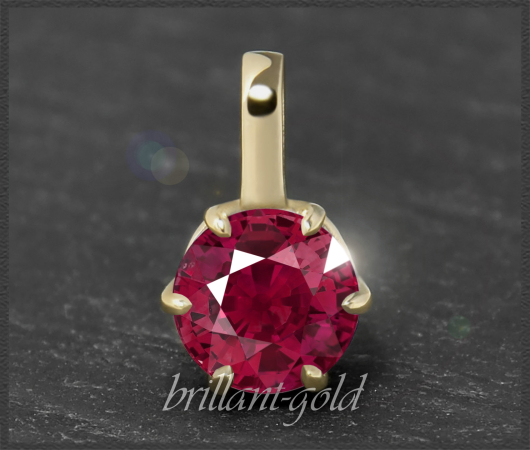 Rubin Gold Anhänger 1,30ct, 585 Gelbgold